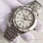Swiss Replica Omega Seamaster Co-Axial White Bezel White Dial Watch